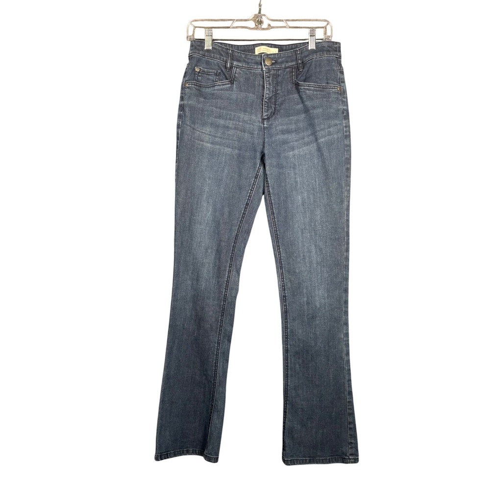 J.Jill Denim Smooth-Fit Barely Boot Cut Jeans Dark Wash Blue Womens 4 High Rise